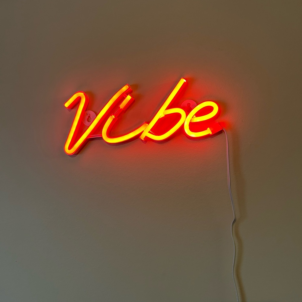 Neon 'Vibe' Wall Sign